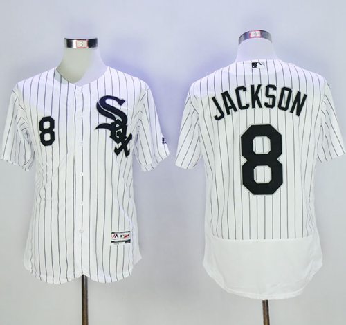White Sox #8 Bo Jackson White(Black Strip) Flexbase Authentic Collection Stitched MLB Jersey